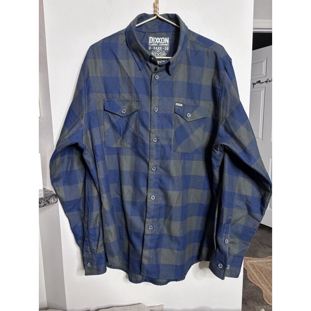 Men’s Size XL Dixxon Flannel Co. “0-Dark-30” Blue & Grey Flannel Shirt